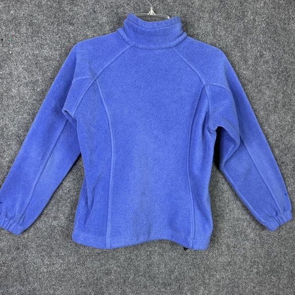Columbia Fleece Zip Front Jacket Women Size S High Neck Zip Pockets Blue - Picture 8 of 10